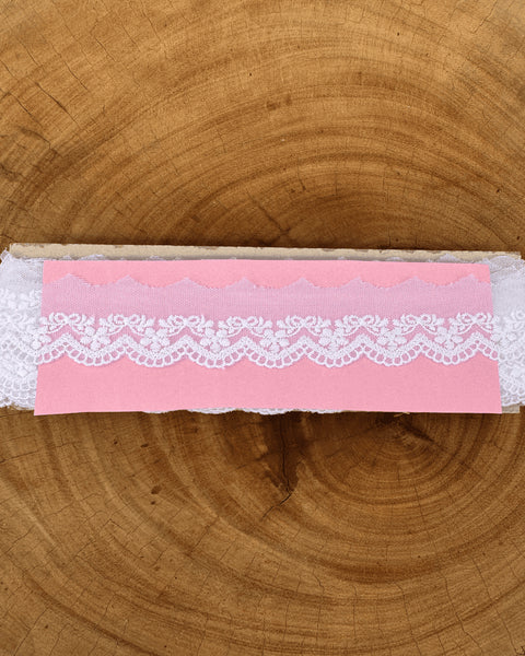 Renda Tule 100% poliéster branca - Largura: 3,5 centímetros