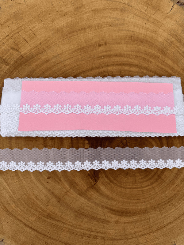 Renda Tule 100% poliéster branca - Largura: 3 centímetros