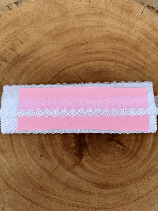 Renda Tule 100% poliéster branca - Largura: 3 centímetros