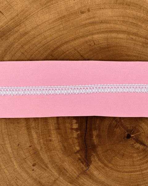 Renda de algodão branca - Largura: 1,0 Centímetros - 10 Metros