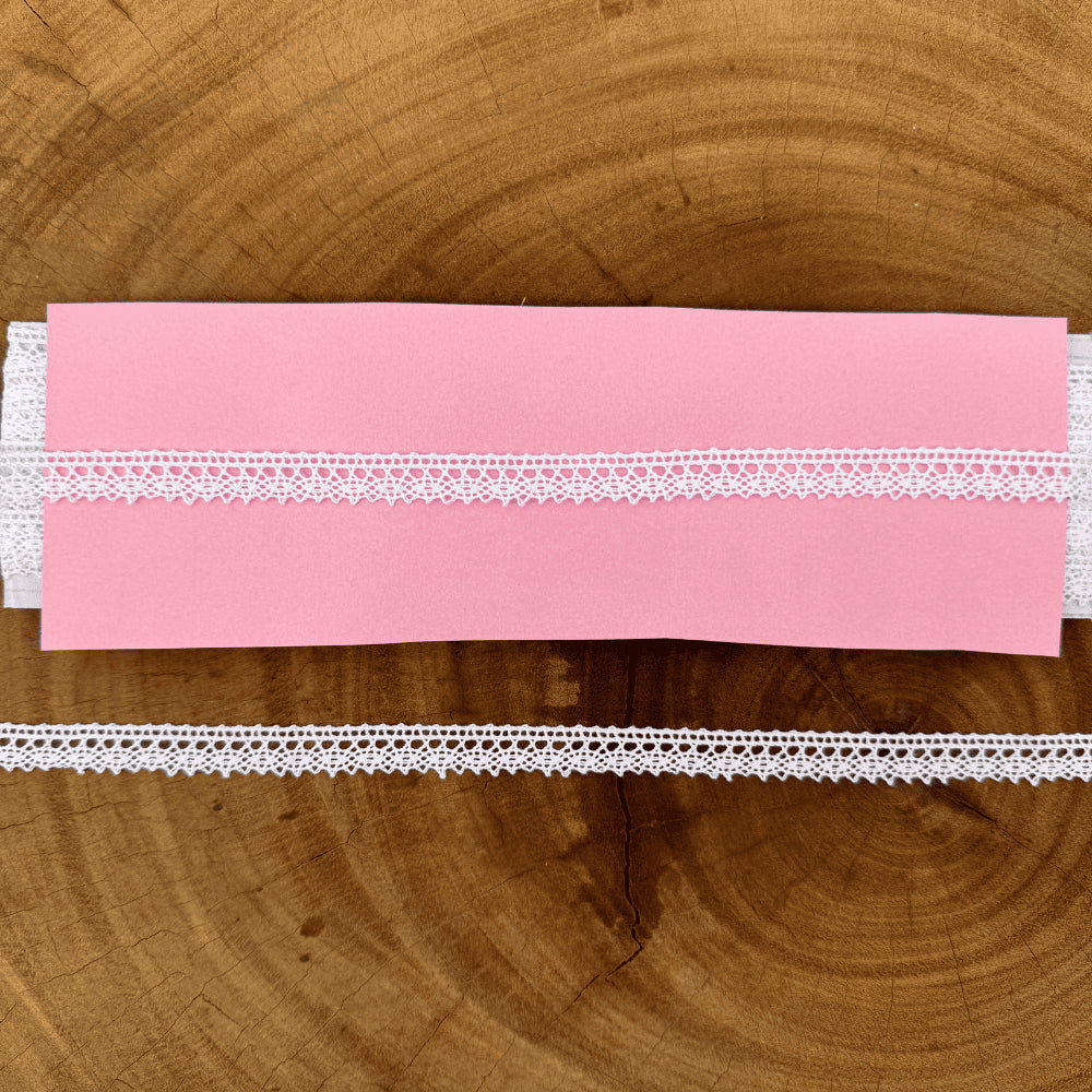 Renda de algodão branca - Largura: 1,0 Centímetros - 10 Metros