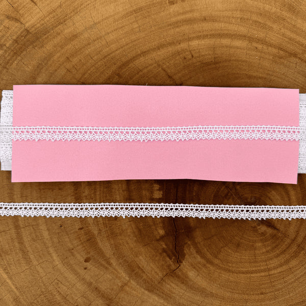 Renda de algodão branca - Largura: 1,0 Centímetros - 10 Metros